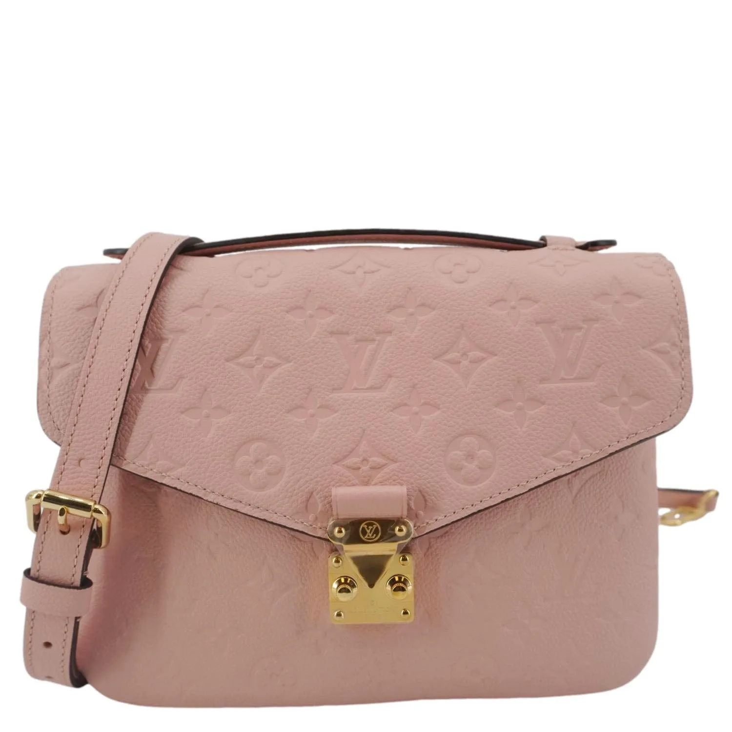 LOUIS VUITTON Metis Pochette Empreinte Leather Crossbody Bag Pink