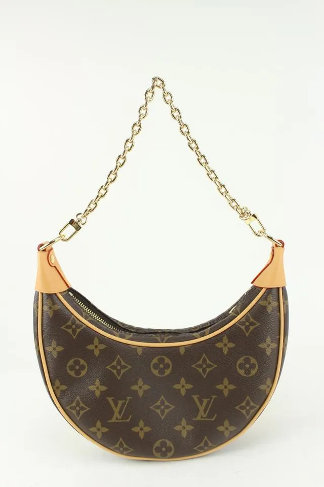 Louis Vuitton Rare Monogram Loop Chain Hobo Crossbody Croissant Bag 1118lv34