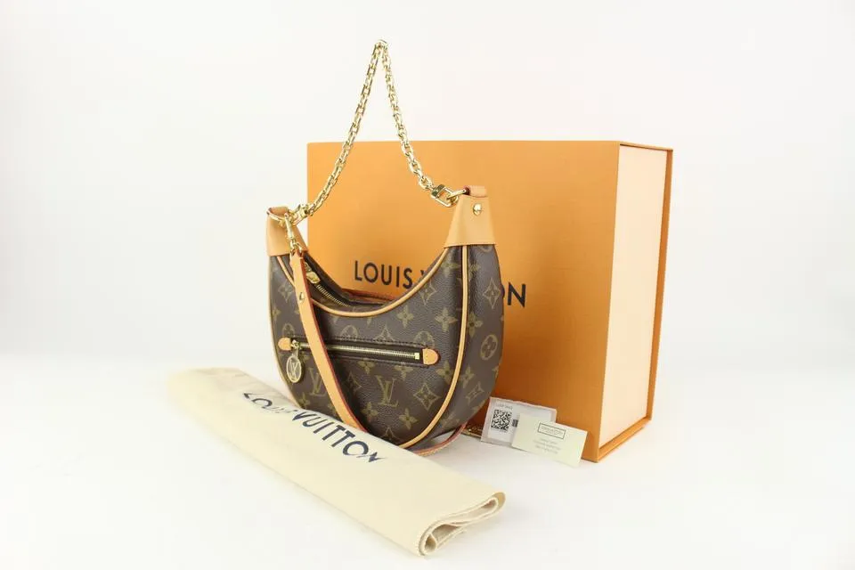 Louis Vuitton Rare Monogram Loop Chain Hobo Crossbody Croissant Bag 1118lv34