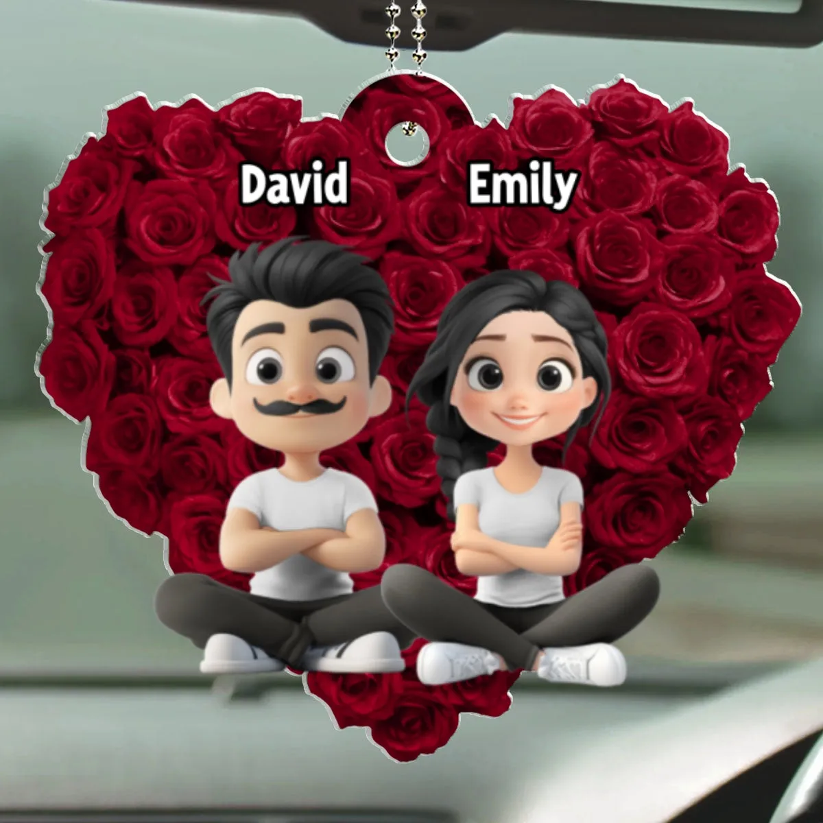 Love Rose - Personalized Custom Car Ornament