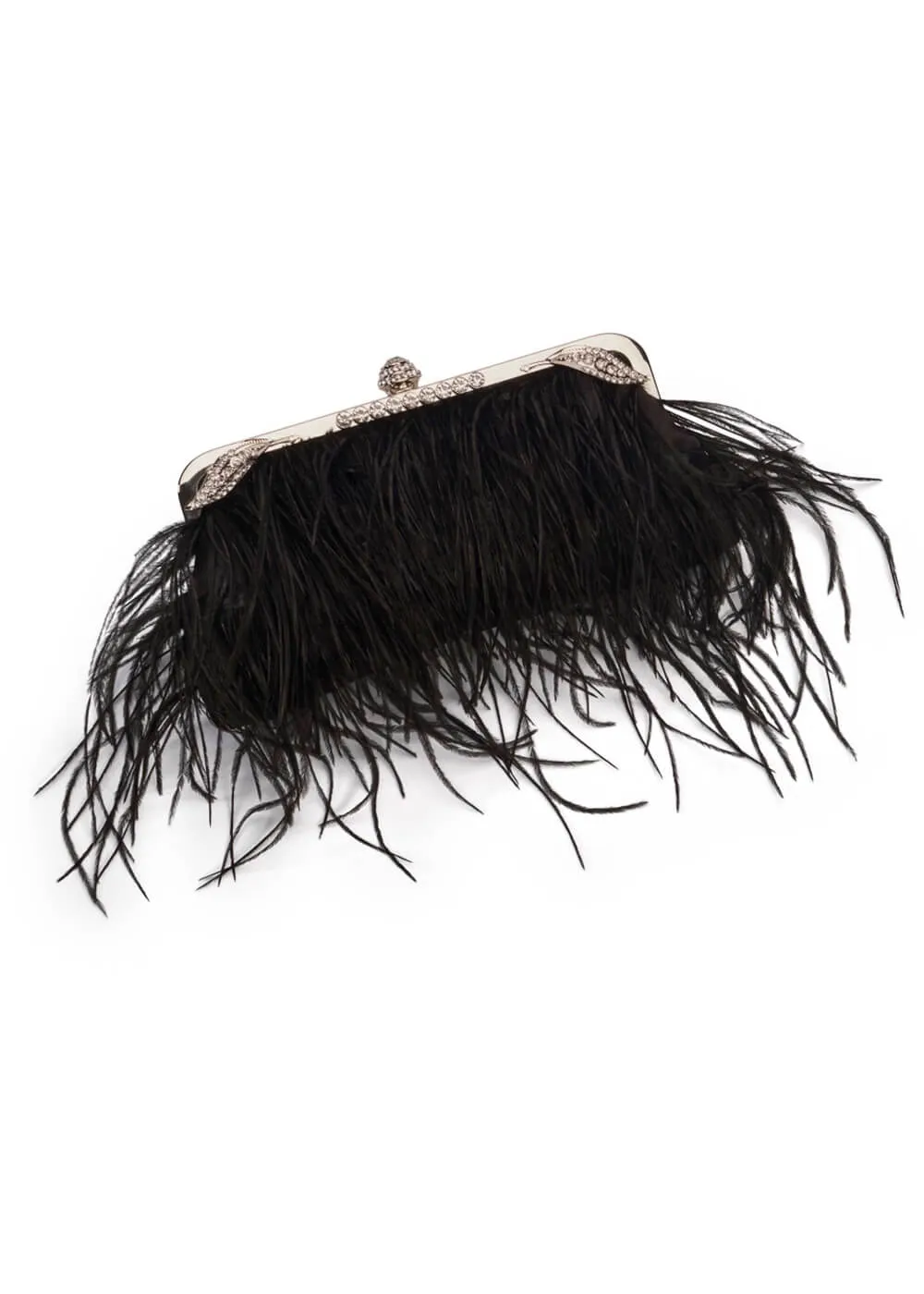 Love Vintage Feather Art Deco Handbag Black