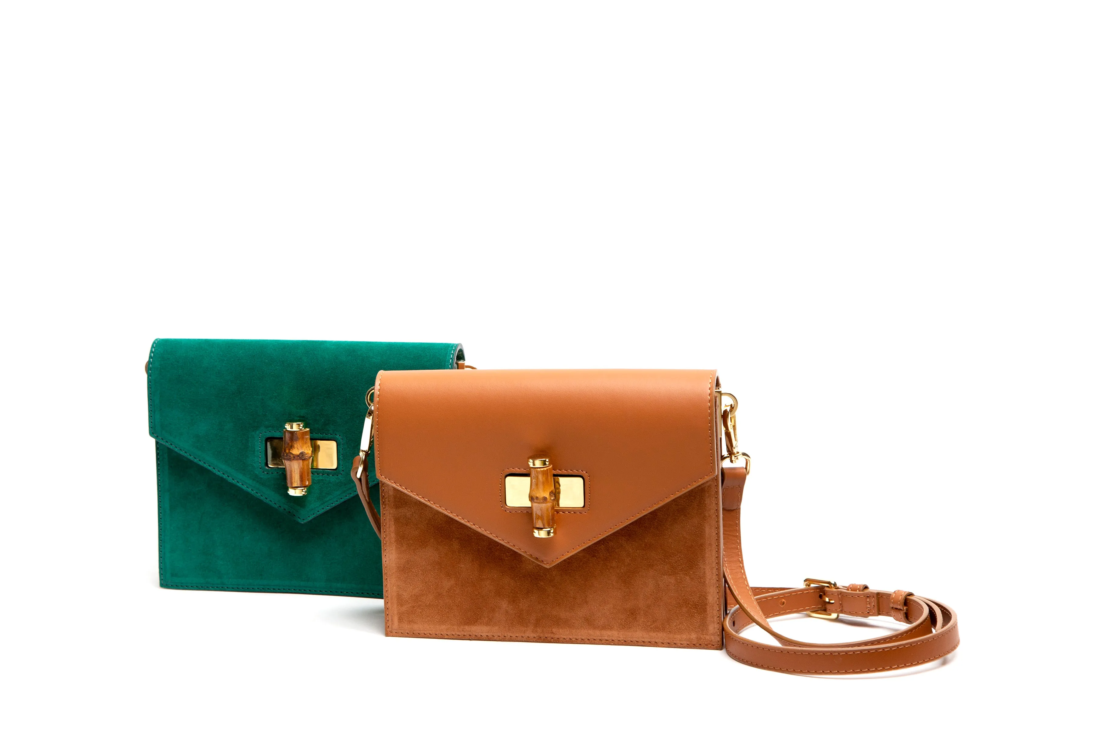 Margaux Caramel Leather/Suede Crossbody Bag