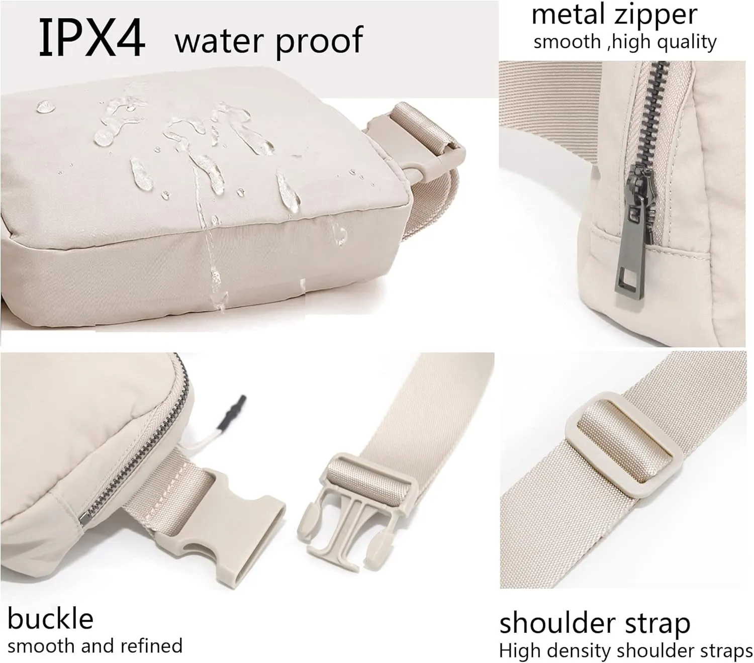 Mini Belt Bag, Water Resistant Crossbody Bag with Adjustable Strap