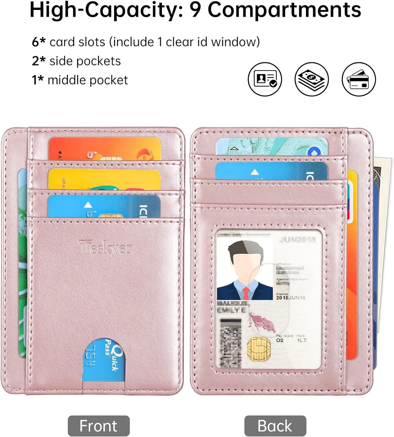 Minimalist Front Pocket RFID Blocking Leather Credit Card Wallet