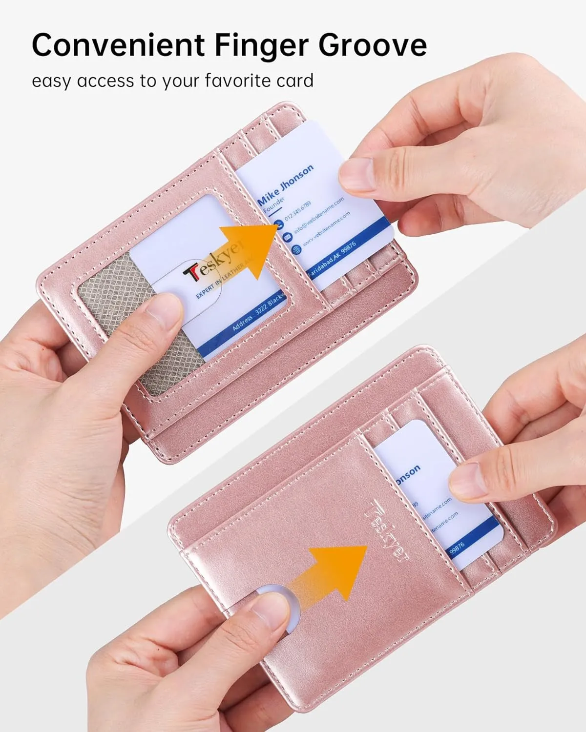 Minimalist Front Pocket RFID Blocking Leather Credit Card Wallet