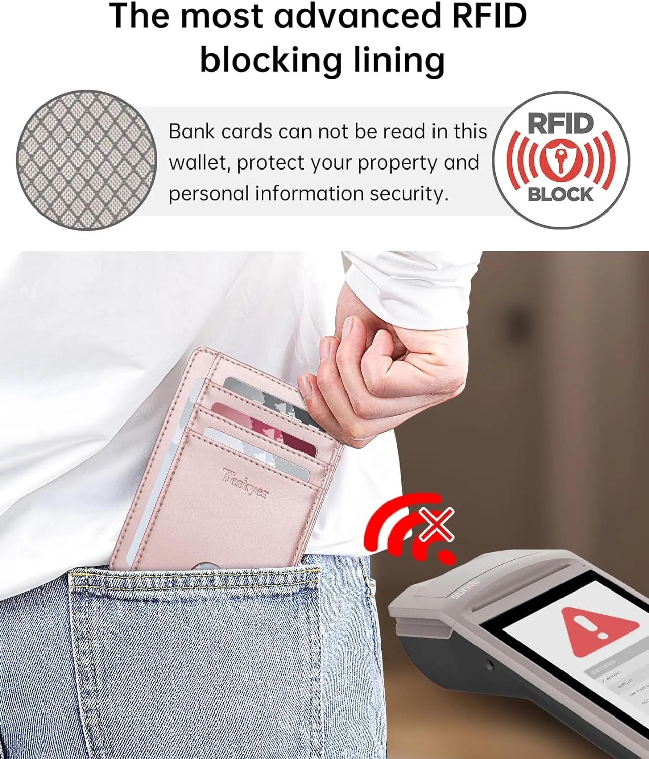 Minimalist Front Pocket RFID Blocking Leather Credit Card Wallet