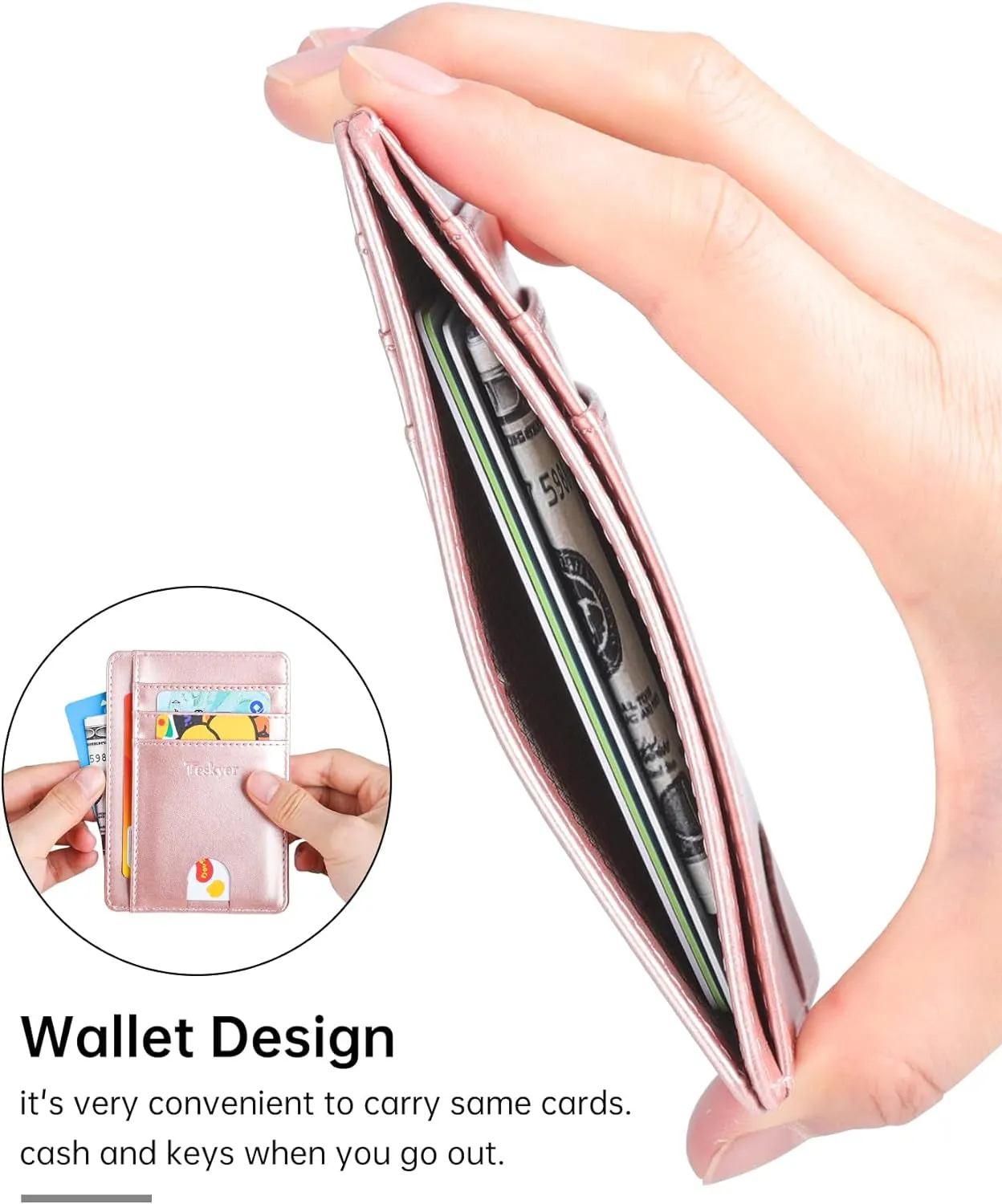 Minimalist Front Pocket RFID Blocking Leather Credit Card Wallet