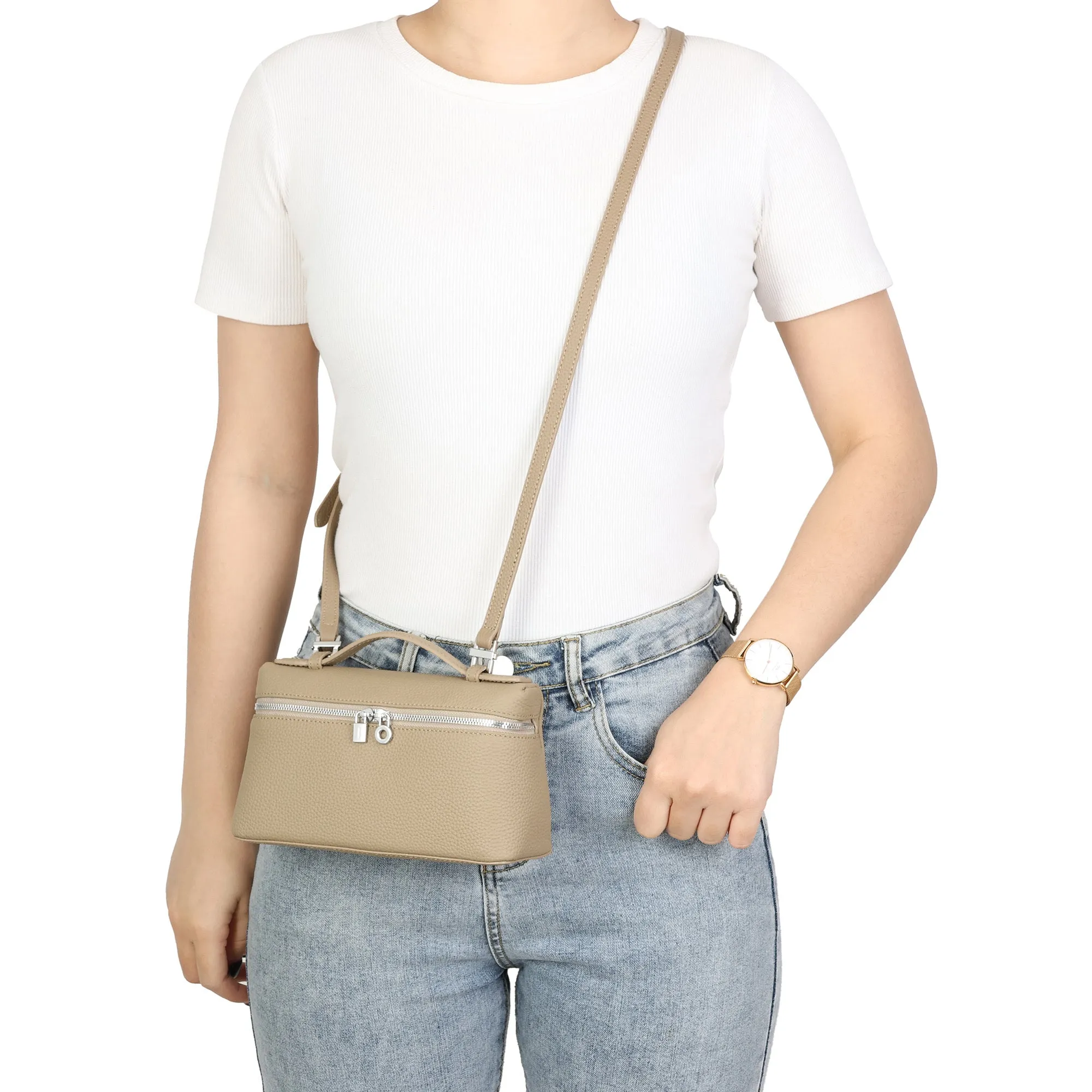 Modern Pebbled Crossbody Bag