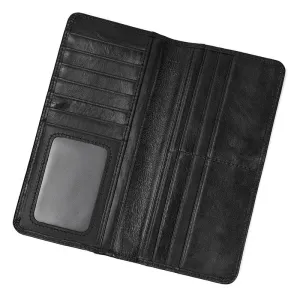 Multi-Slot Clutch Purse for Women Leather Evening Card Wallet