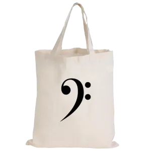 Music Tote Bag - Bass Clef (Calico)