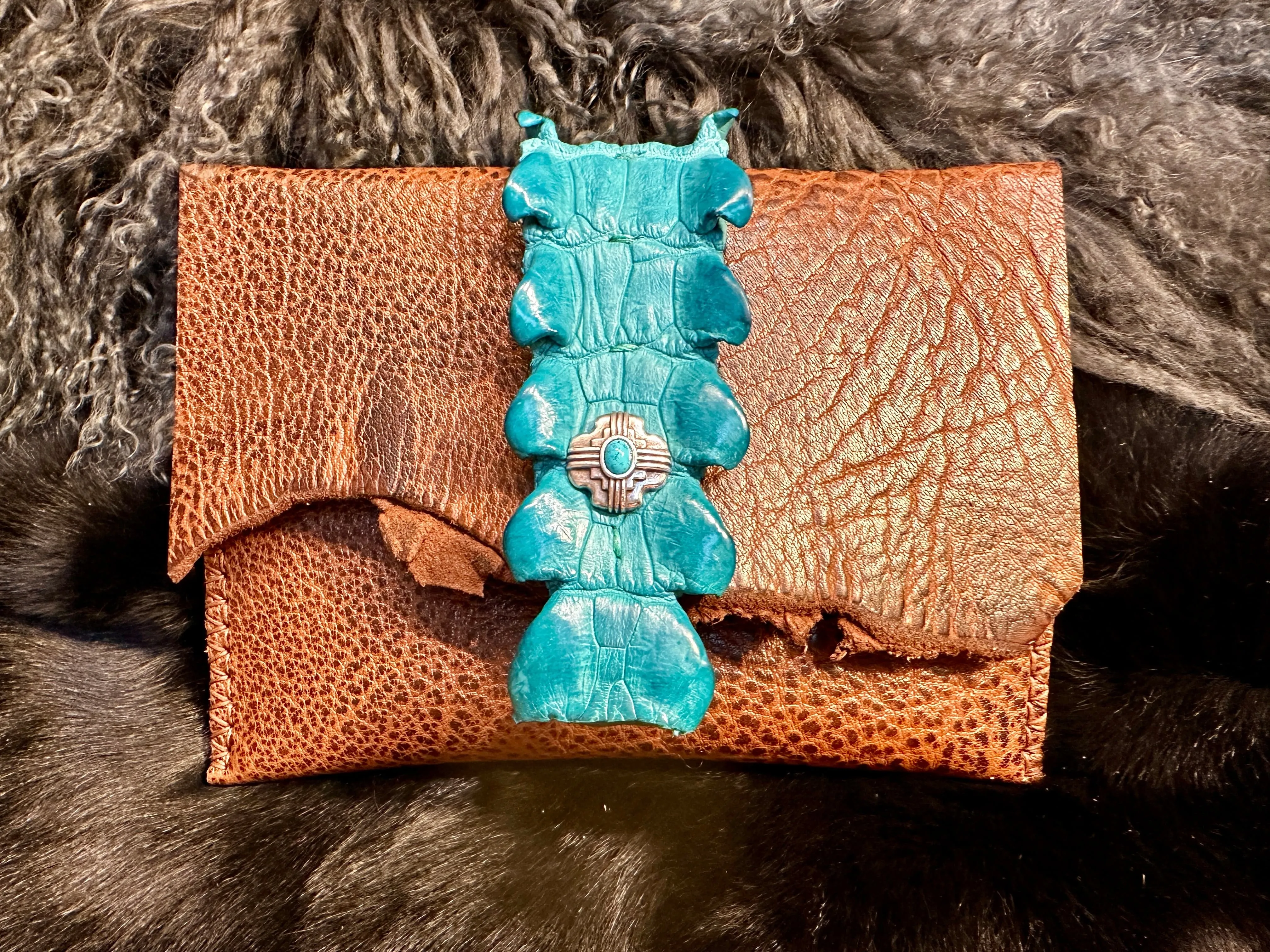 My Pure Sugar Bison Leather Clutch