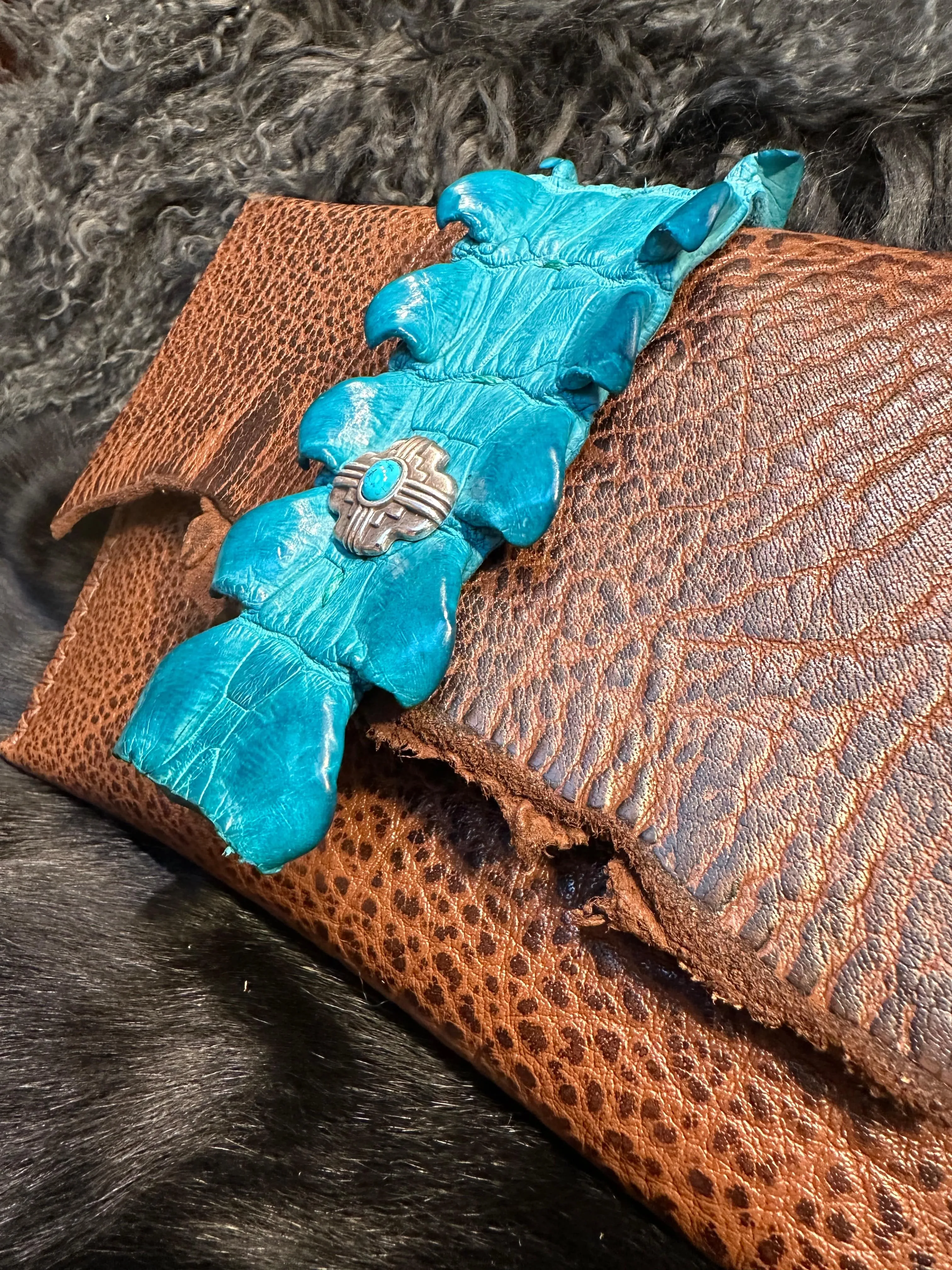 My Pure Sugar Bison Leather Clutch