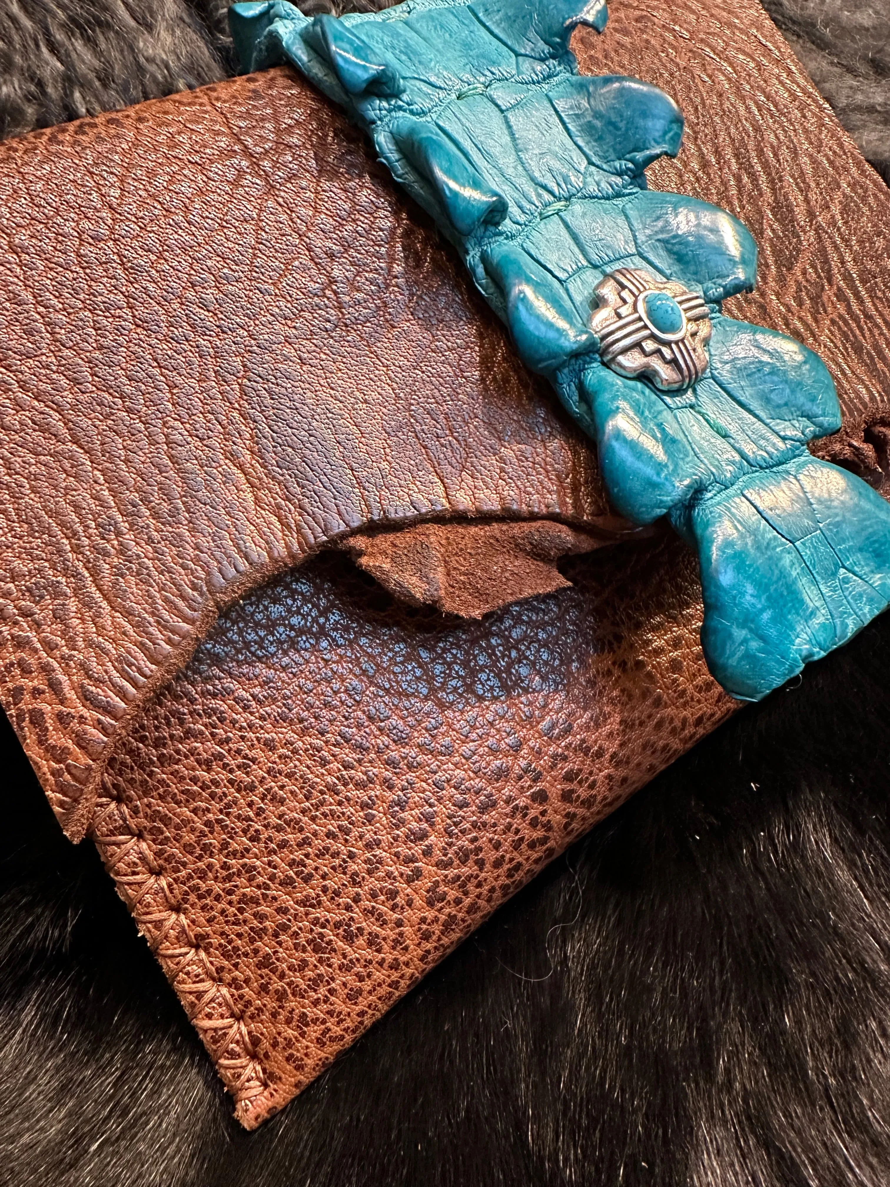 My Pure Sugar Bison Leather Clutch