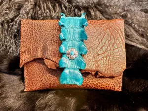My Pure Sugar Bison Leather Clutch