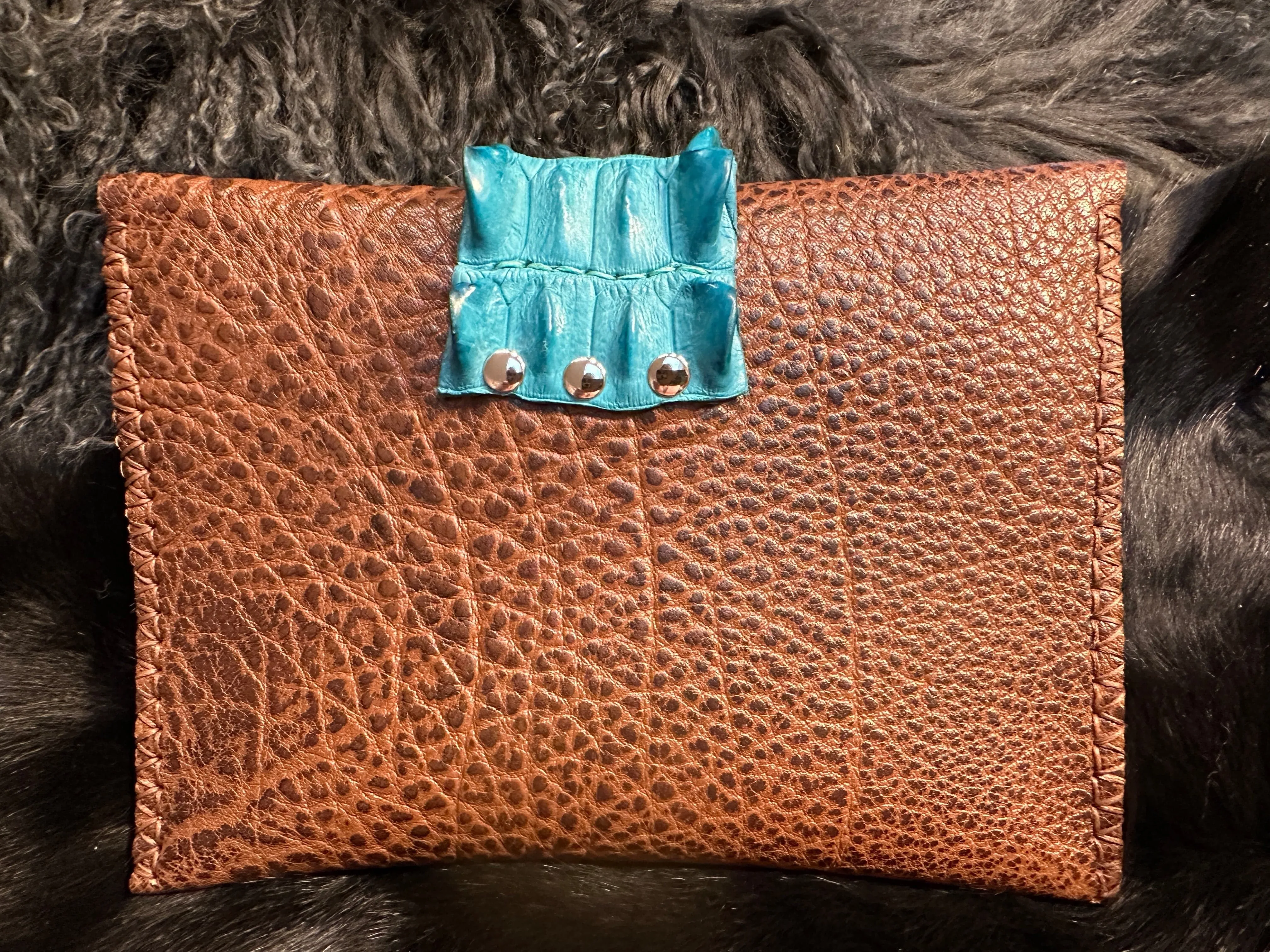 My Pure Sugar Bison Leather Clutch