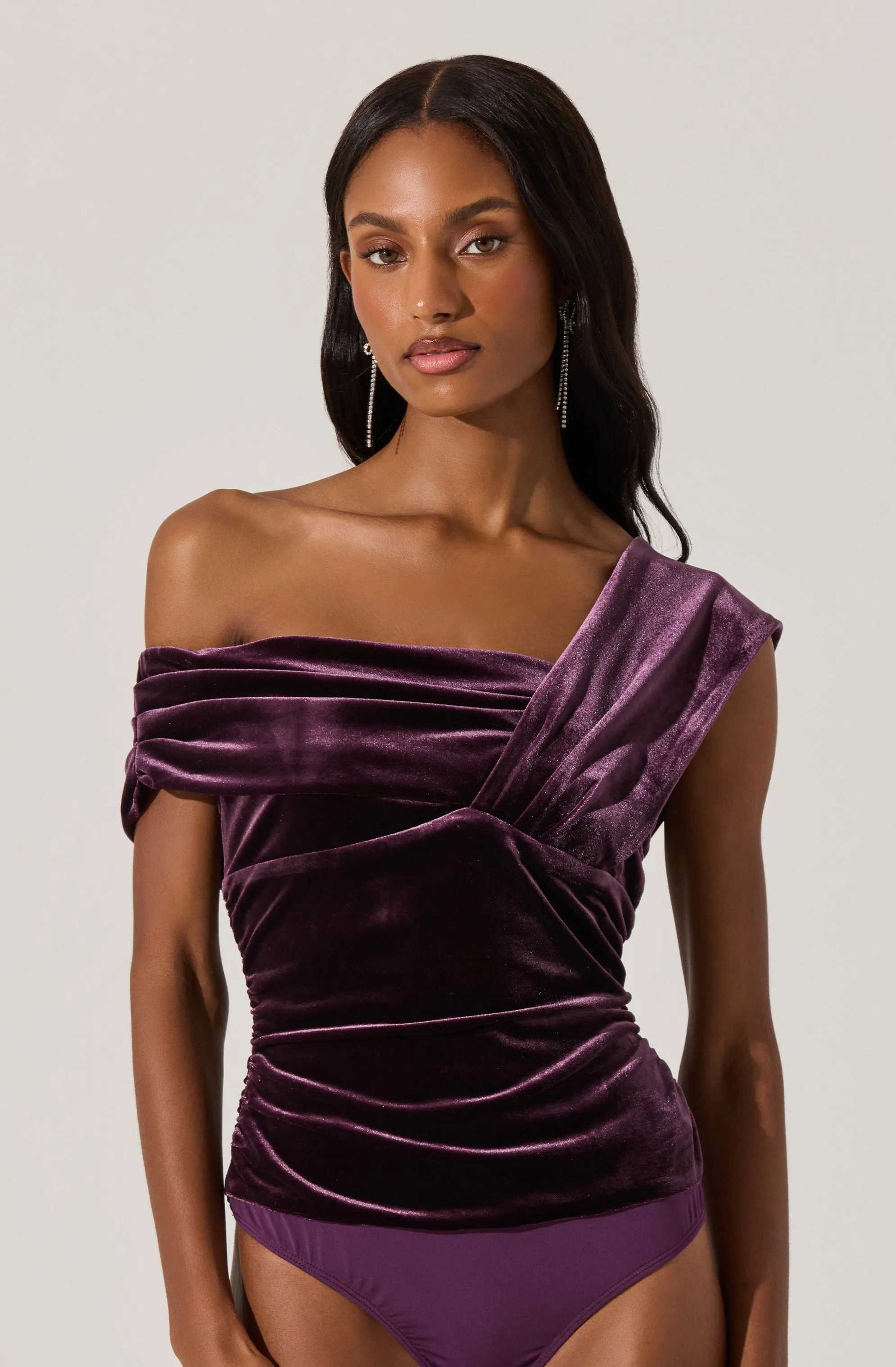 Nera Velvet Off Shoulder Bodysuit