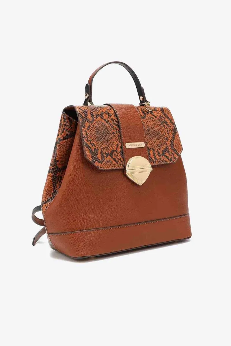 Nicole Lee Python Trio: Backpack, Crossbody & Pouch Set