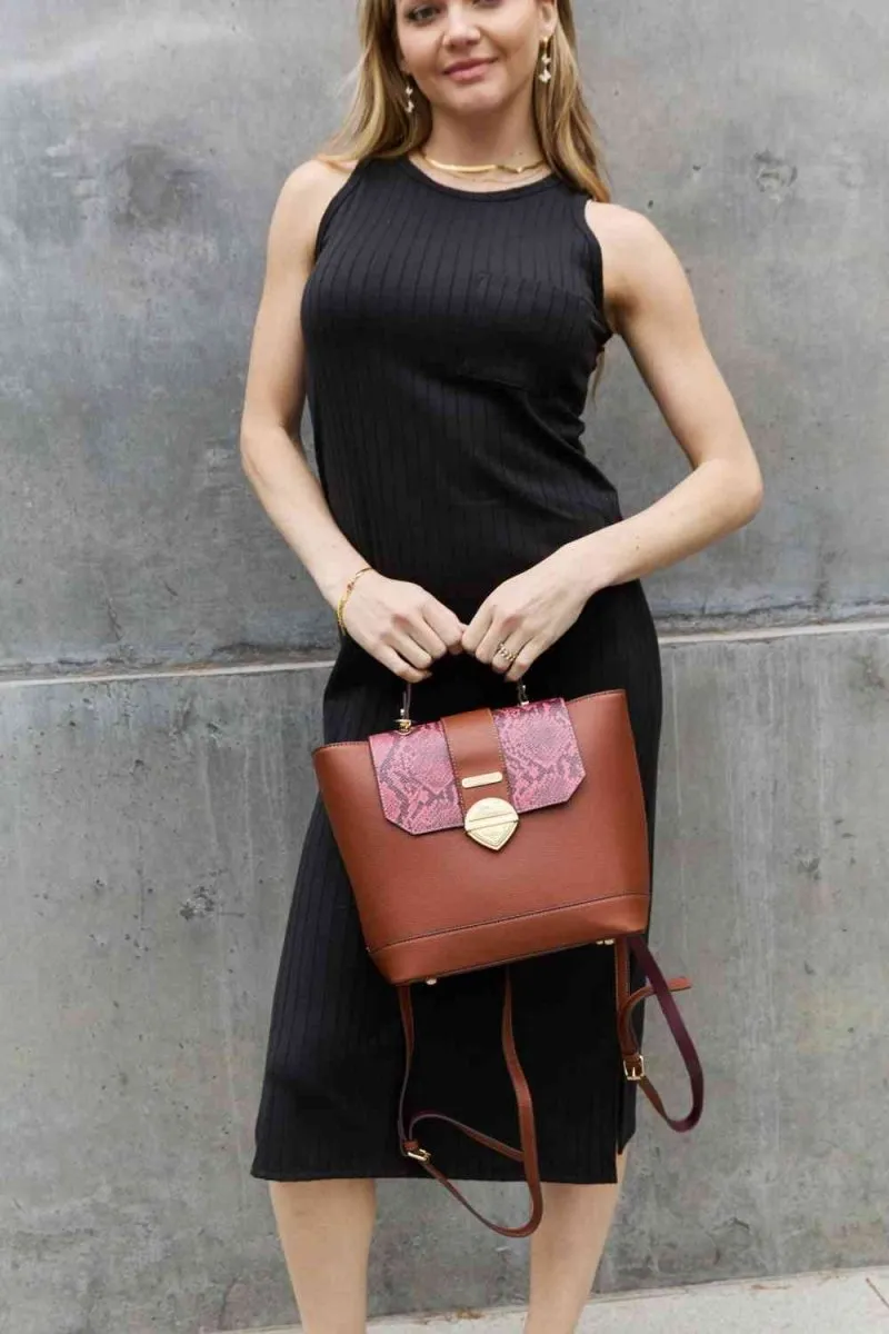 Nicole Lee Python Trio: Backpack, Crossbody & Pouch Set