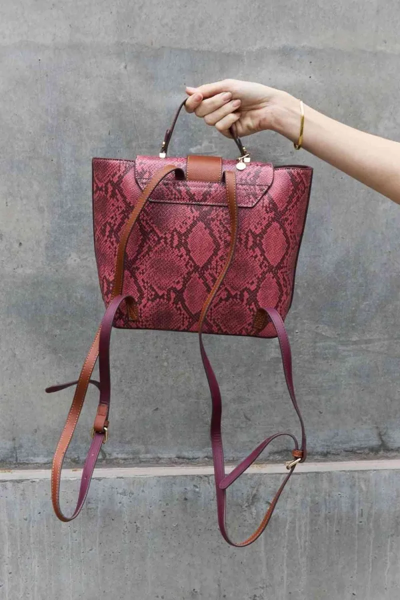 Nicole Lee Python Trio: Backpack, Crossbody & Pouch Set