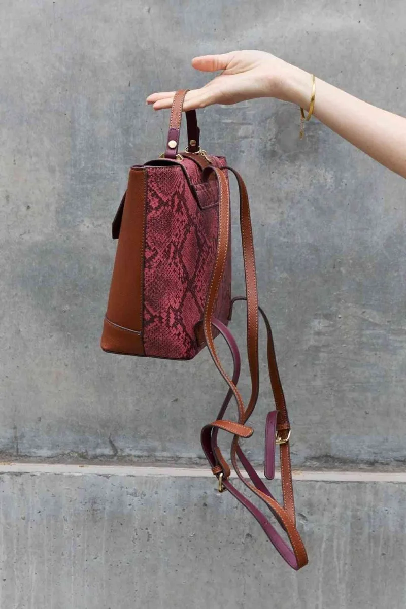 Nicole Lee Python Trio: Backpack, Crossbody & Pouch Set