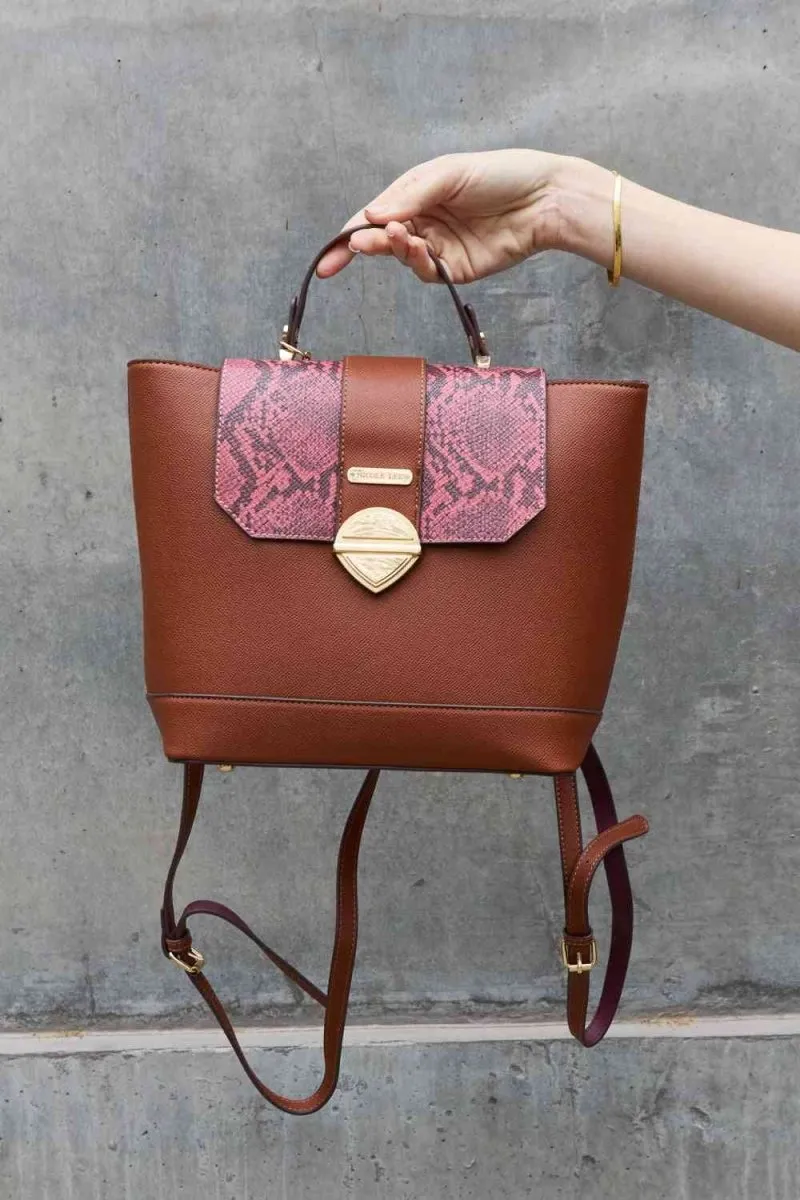 Nicole Lee Python Trio: Backpack, Crossbody & Pouch Set