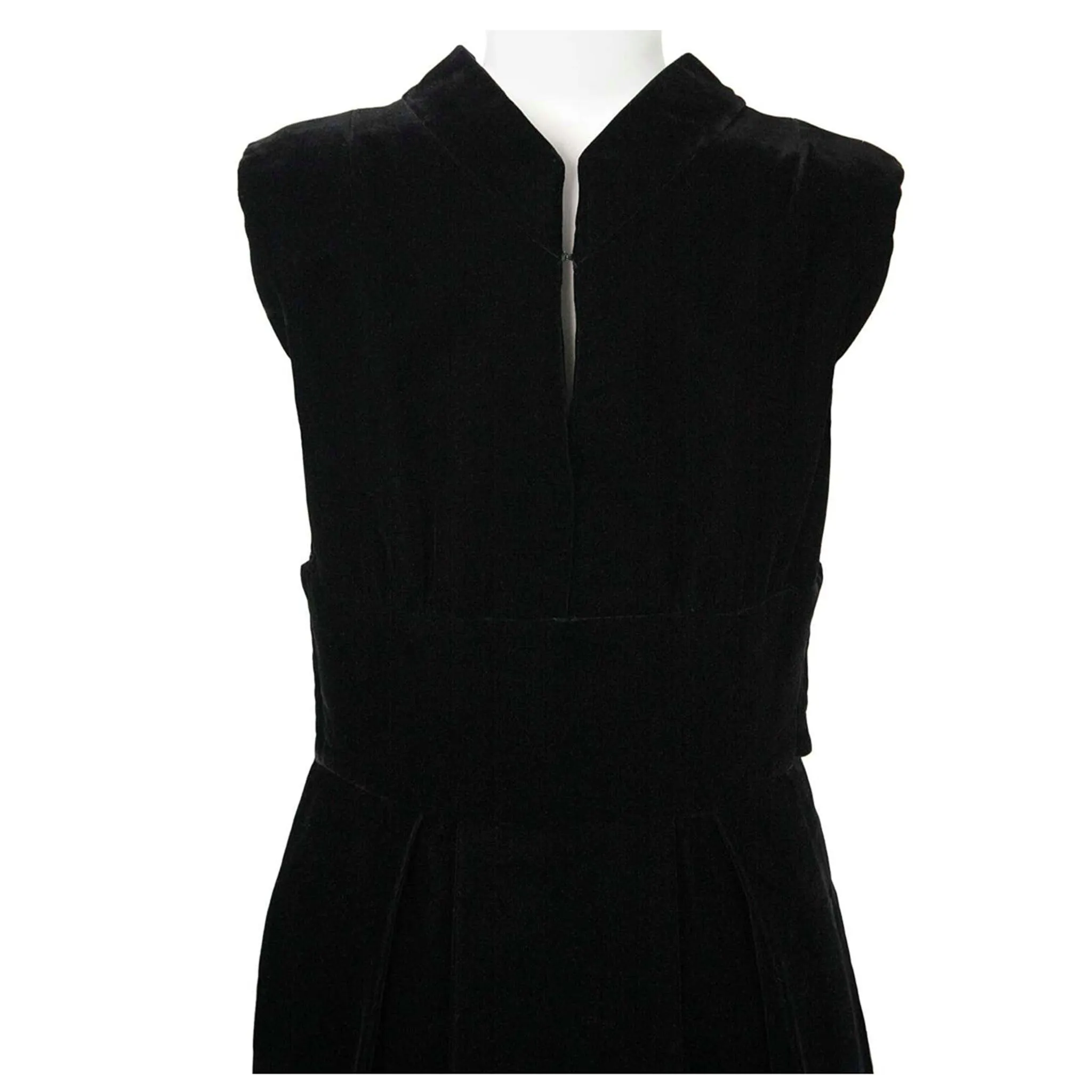 PAULINE TRIGERE Black Silk Velvet Cocktail Dress