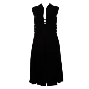 PAULINE TRIGERE Black Silk Velvet Cocktail Dress