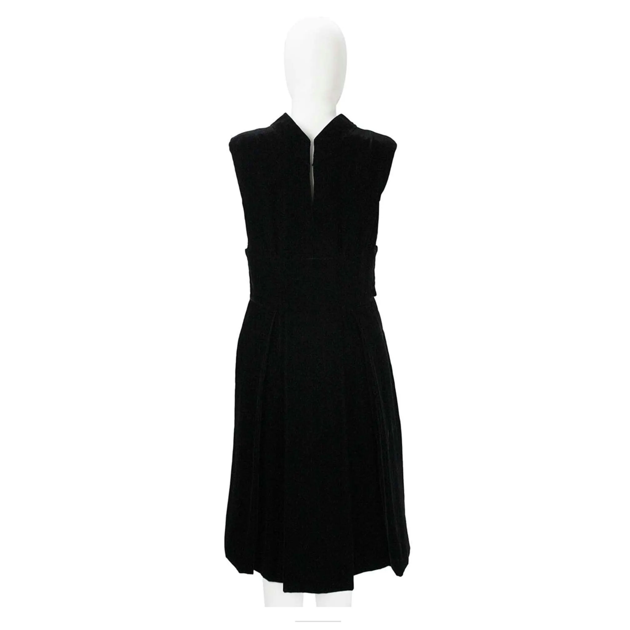 PAULINE TRIGERE Black Silk Velvet Cocktail Dress