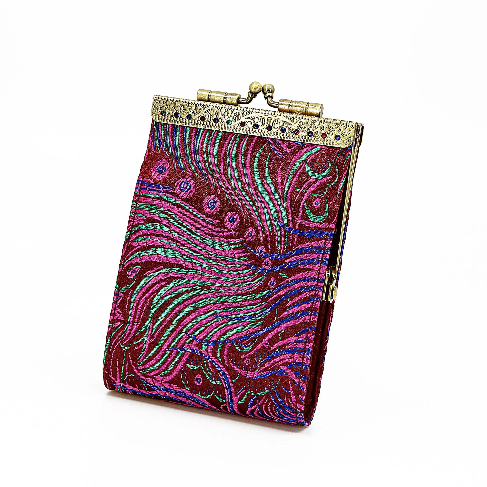 Peacock Brocade Card Holder