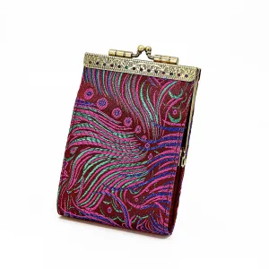 Peacock Brocade Card Holder