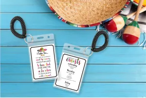 Personalized Destination Wedding Room Key Holder and Itinerary - Fiesta
