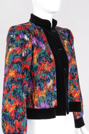 Quilted Splatter Print Folk Jacket