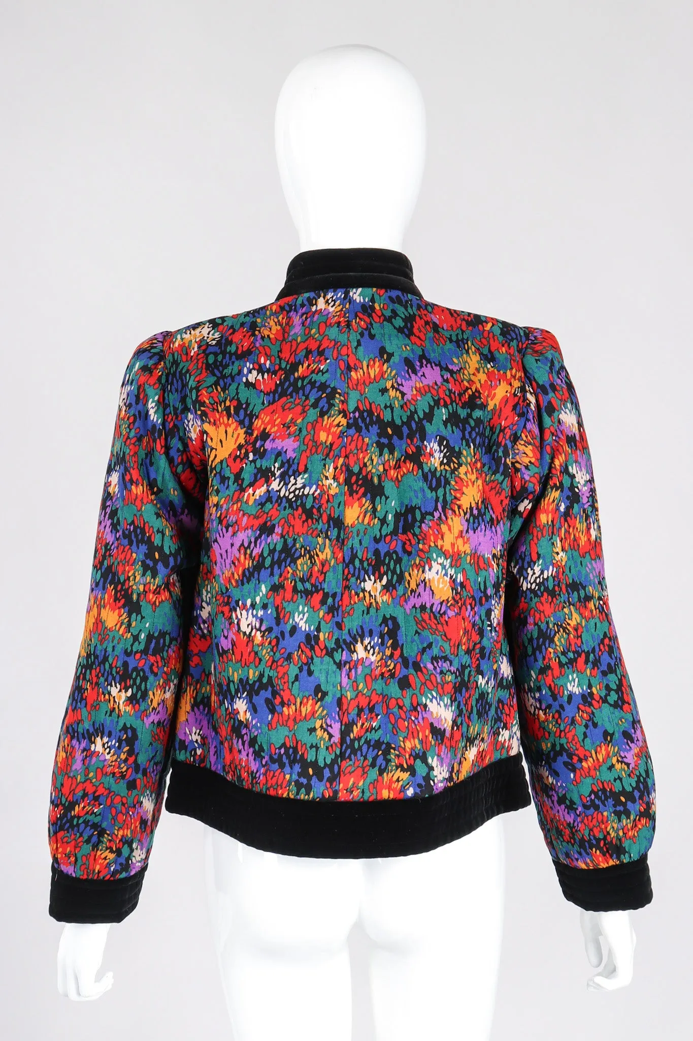 Quilted Splatter Print Folk Jacket