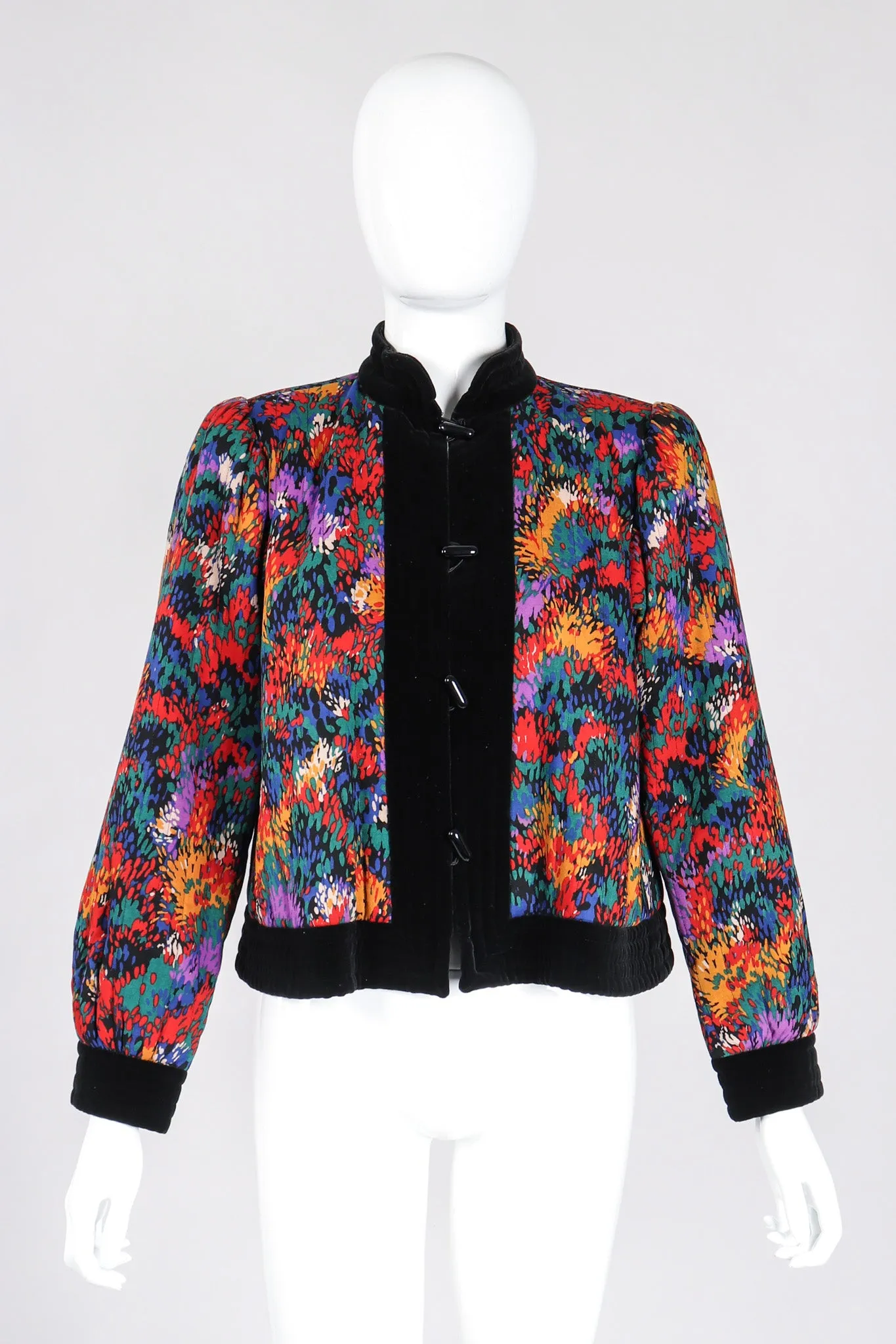 Quilted Splatter Print Folk Jacket
