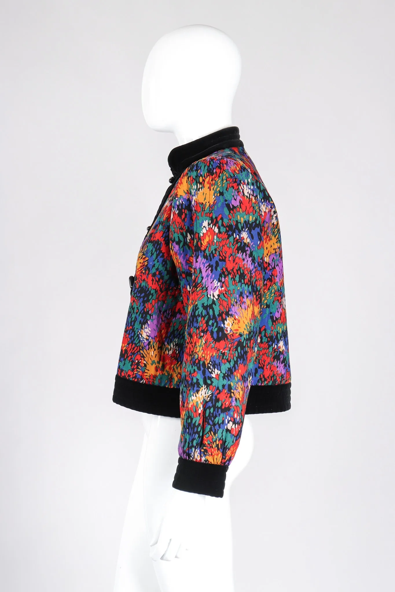 Quilted Splatter Print Folk Jacket