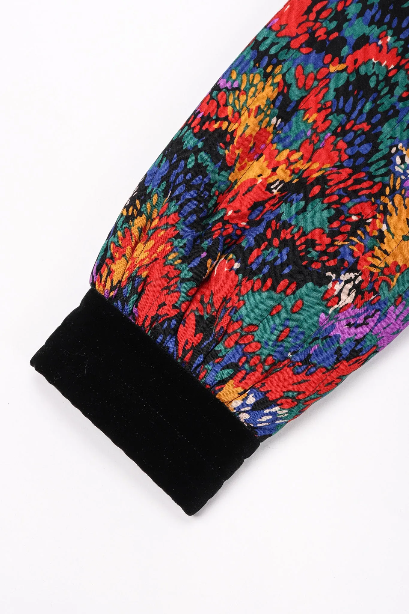 Quilted Splatter Print Folk Jacket