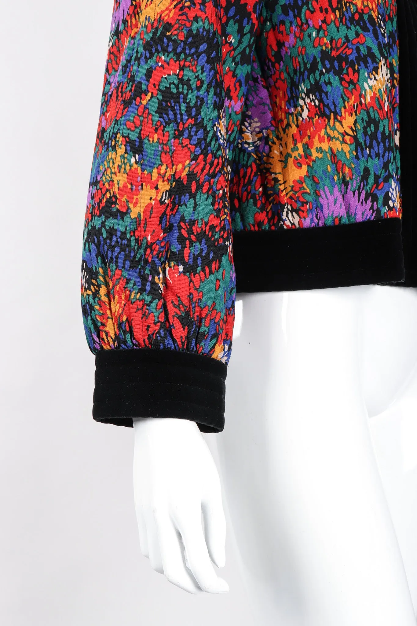 Quilted Splatter Print Folk Jacket