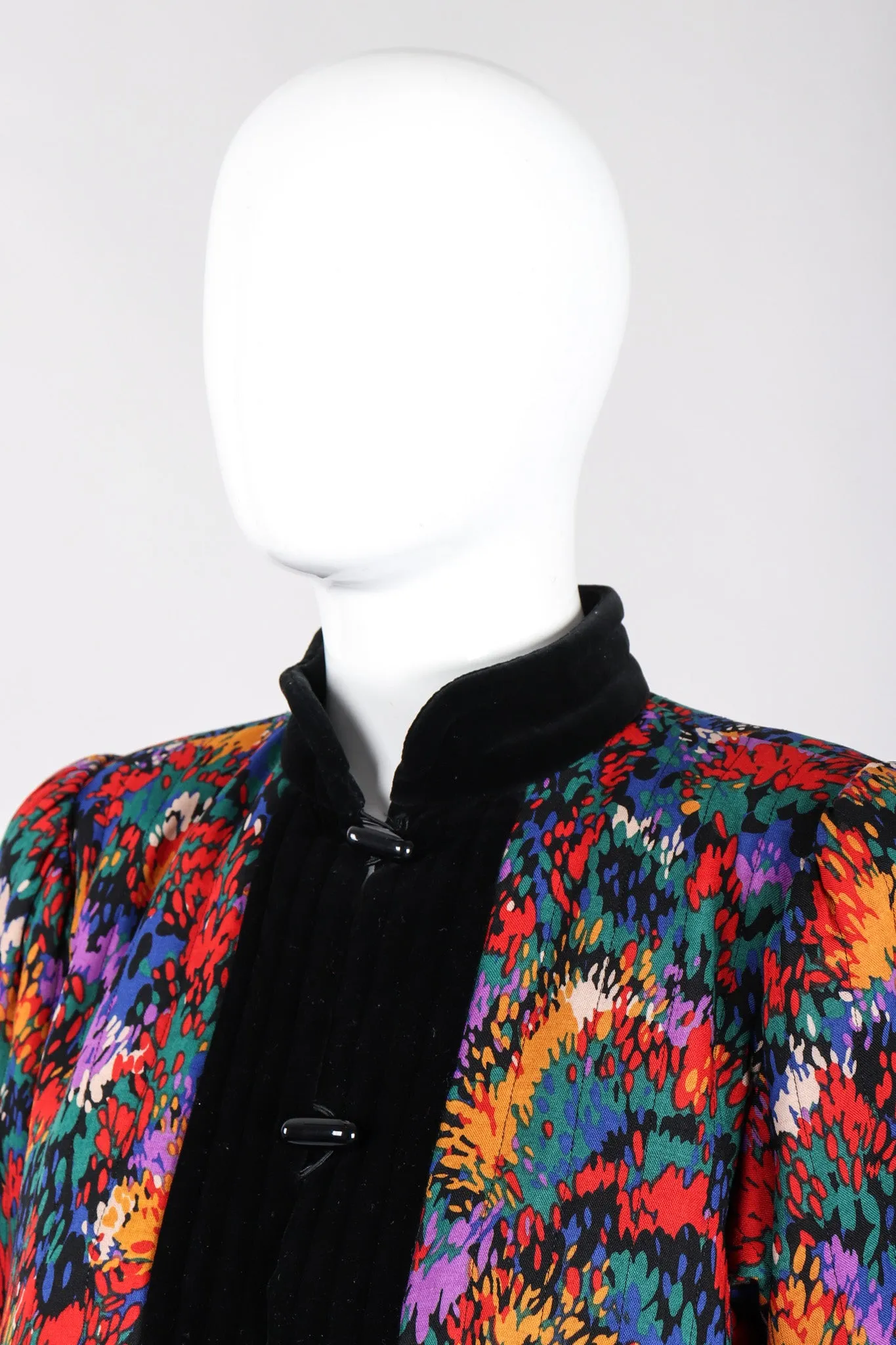 Quilted Splatter Print Folk Jacket