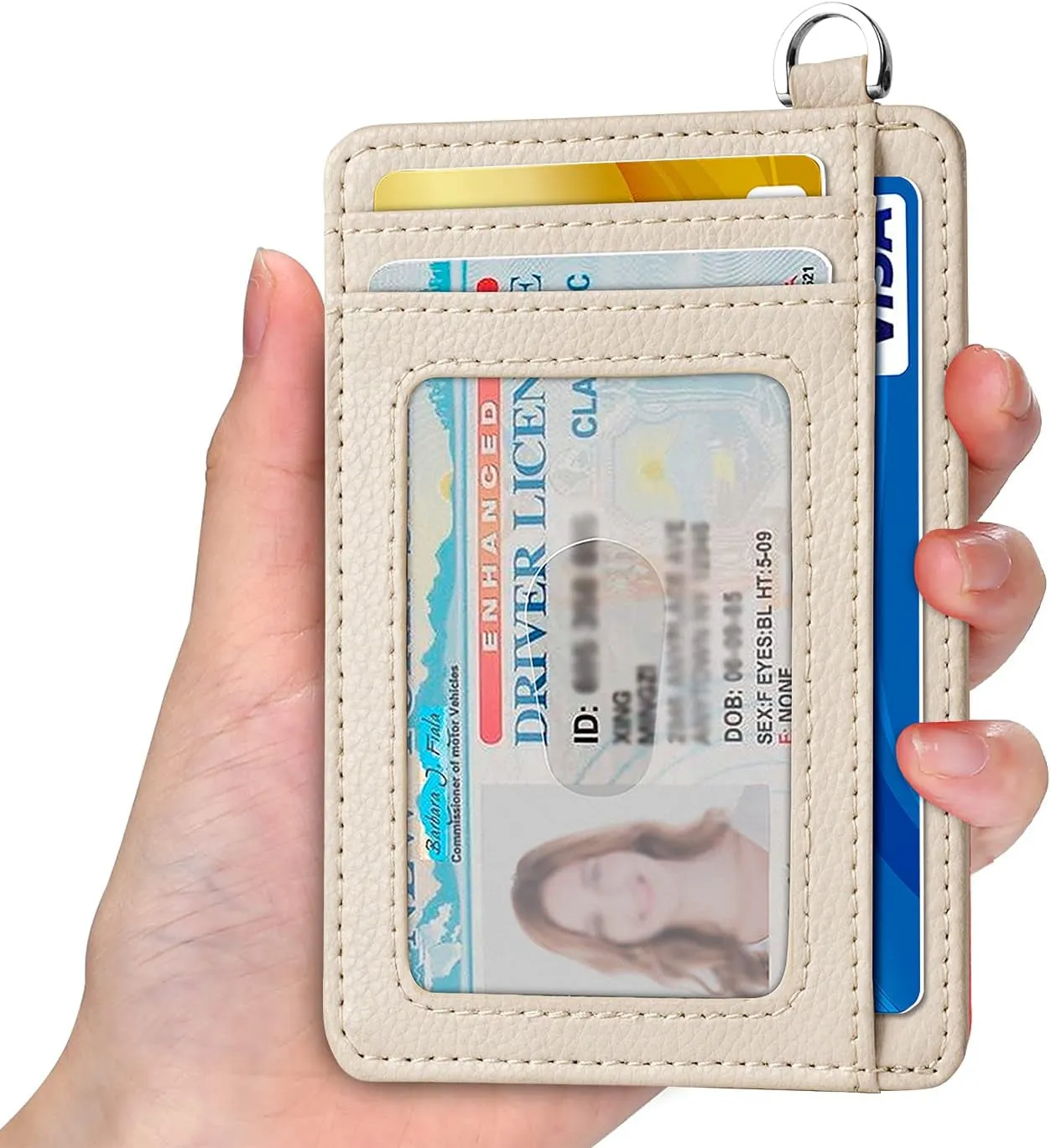 RFID Blocking Front Pocket Wallet Credit Card Holder - Off White