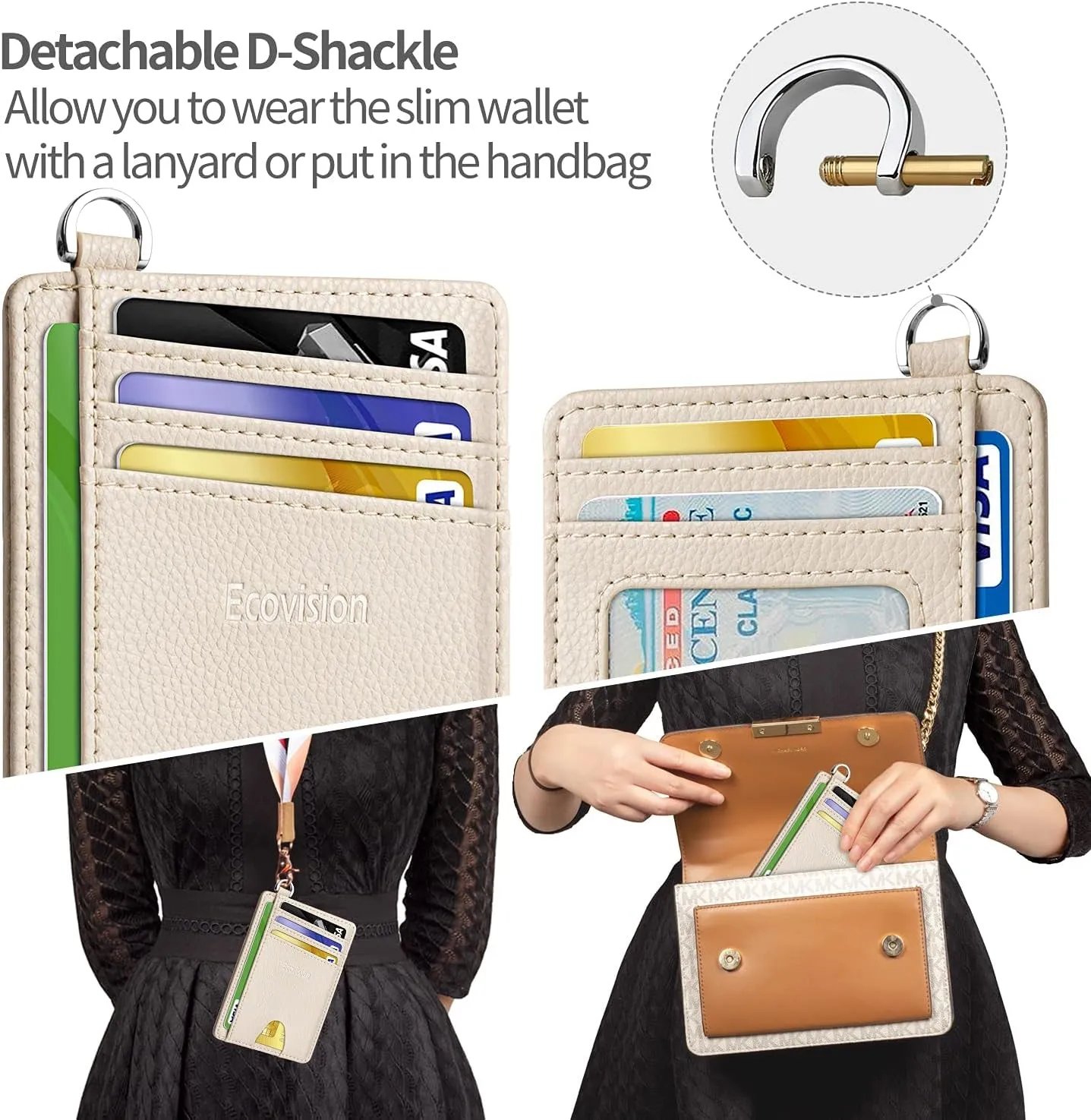 RFID Blocking Front Pocket Wallet Credit Card Holder - Off White