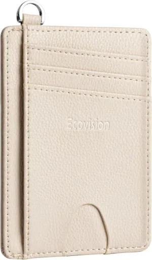 RFID Blocking Front Pocket Wallet Credit Card Holder - Off White