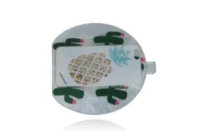 Round Tropical Acrylic Box Clutch
