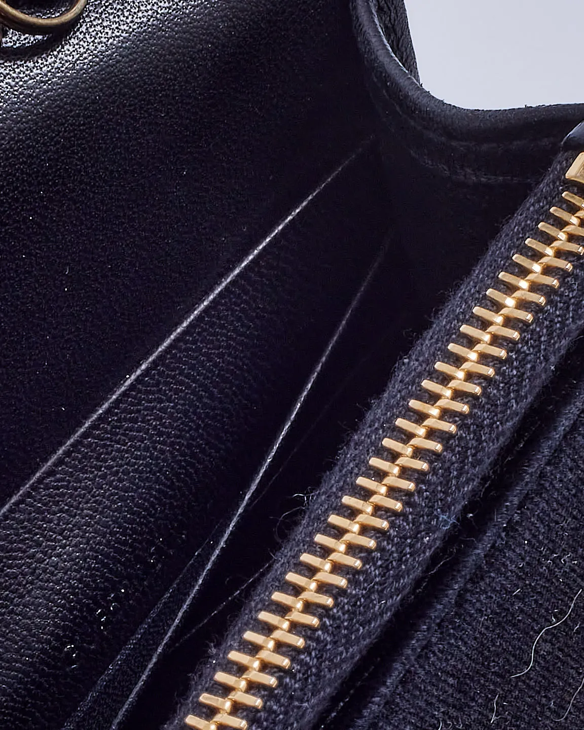 Saint Laurent Black Velvet Crystal Embellished Kate Wallet on Chain Bag