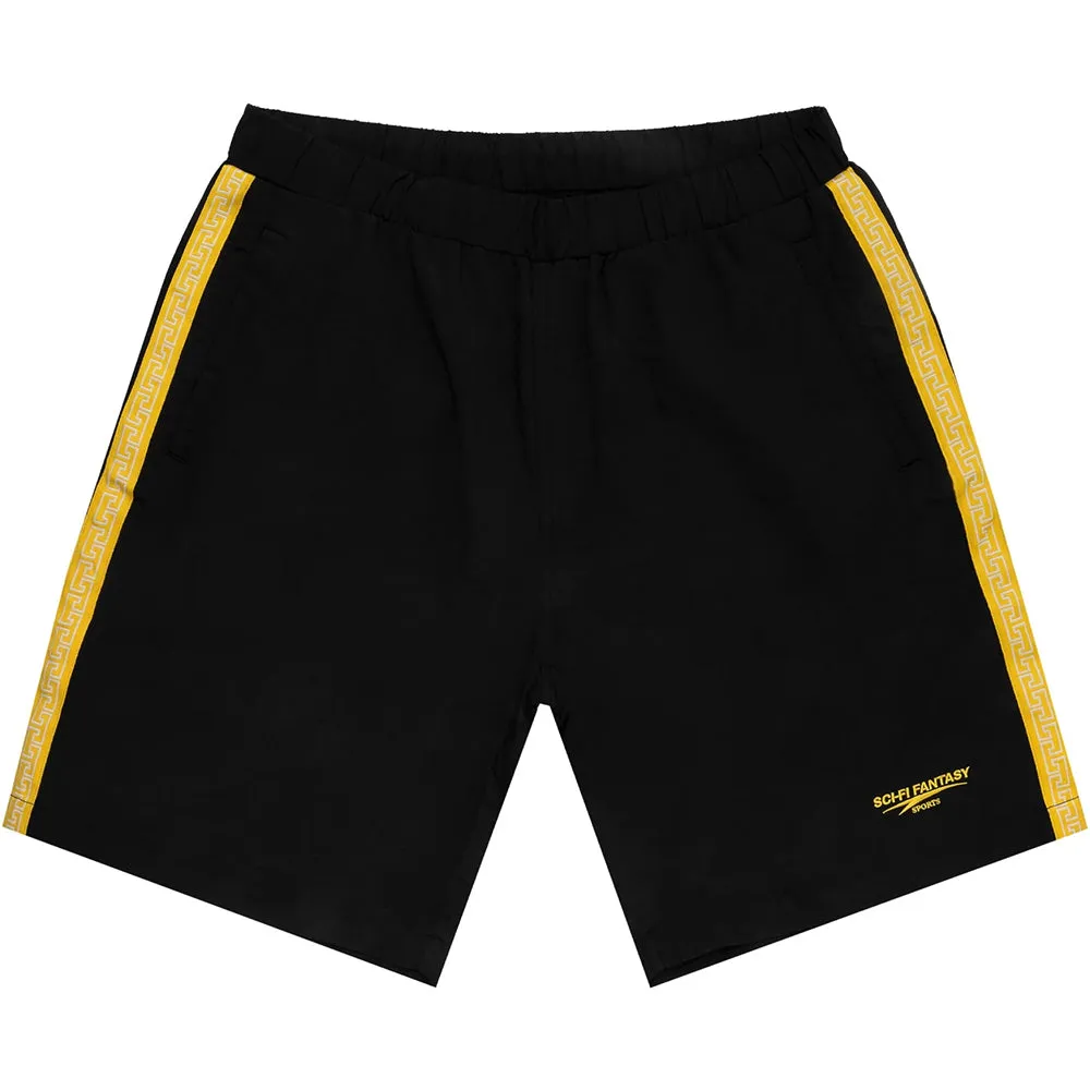 Sci-Fi Fantasy Woven Trim Shorts Black