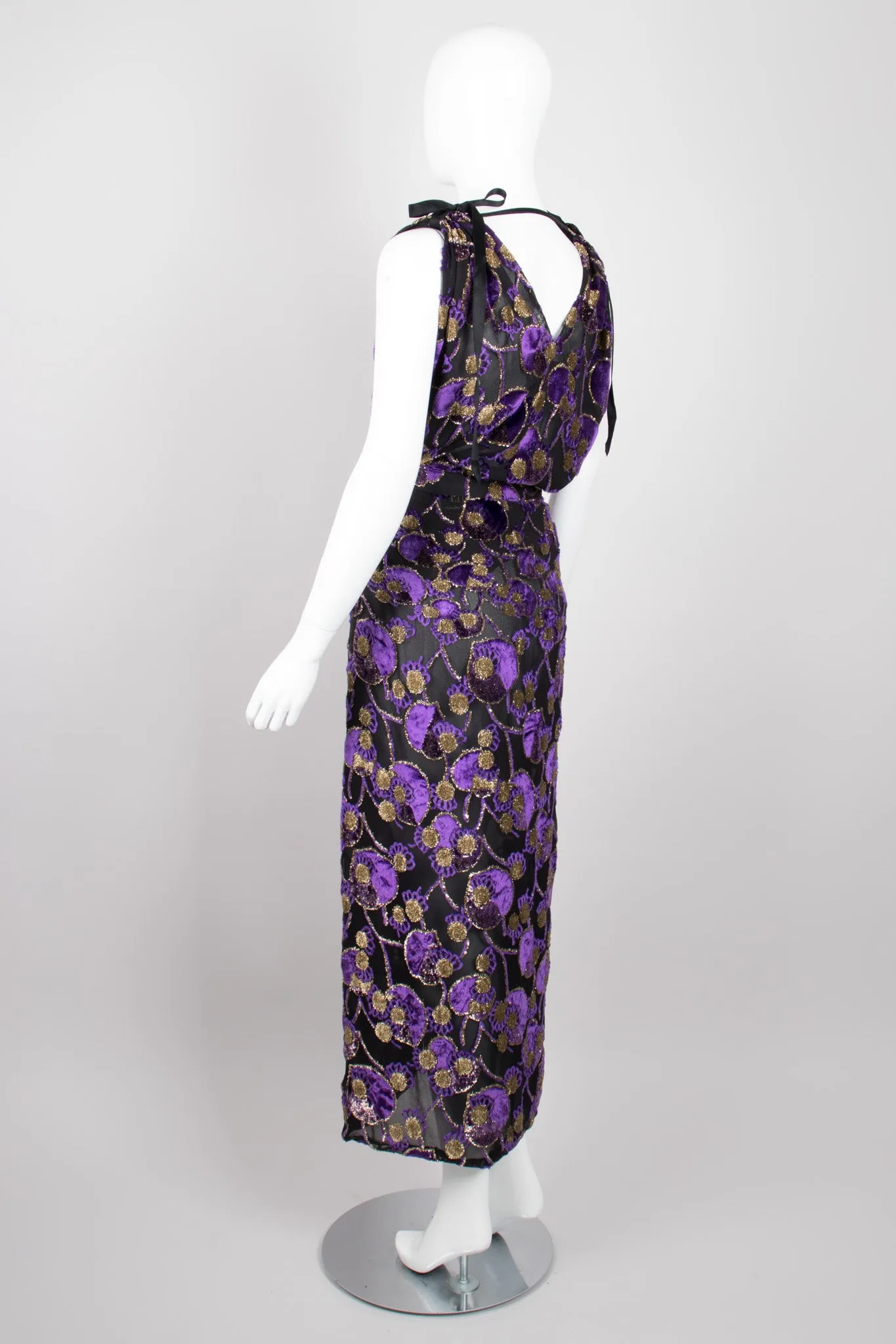 Sheer Lamé Velvet Top & Skirt Set