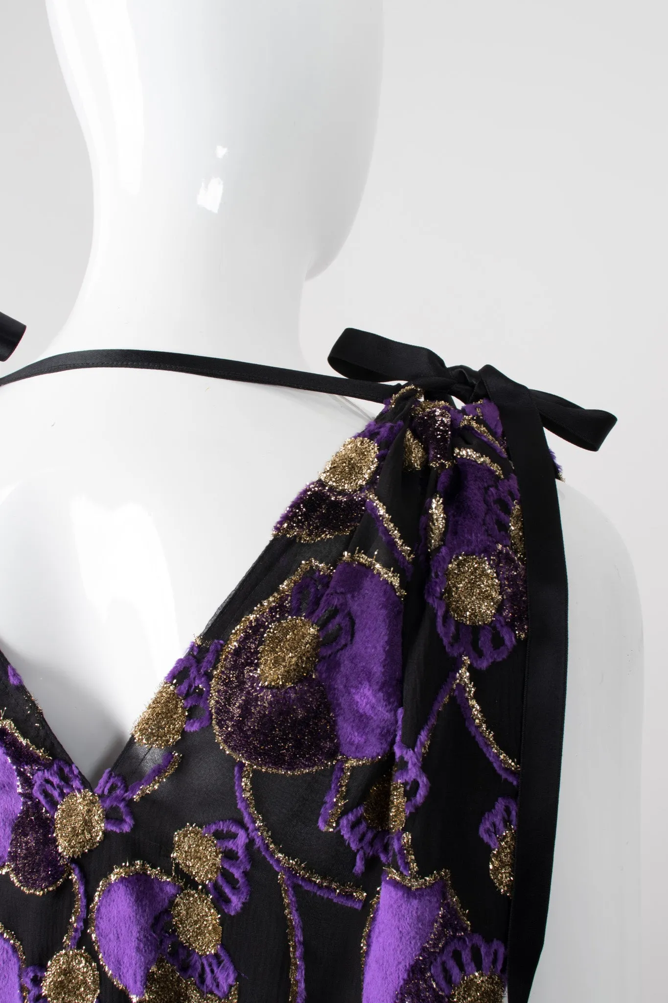 Sheer Lamé Velvet Top & Skirt Set