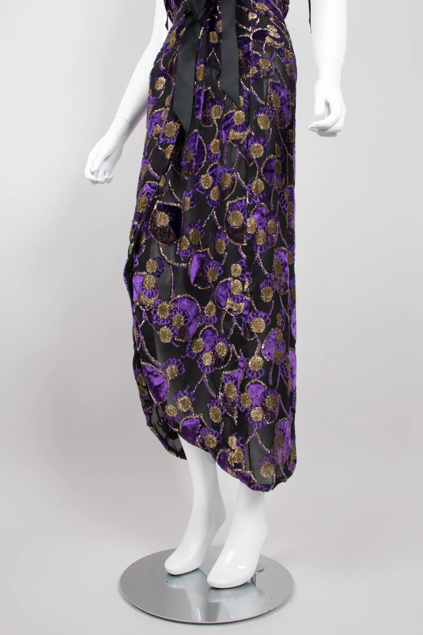 Sheer Lamé Velvet Top & Skirt Set