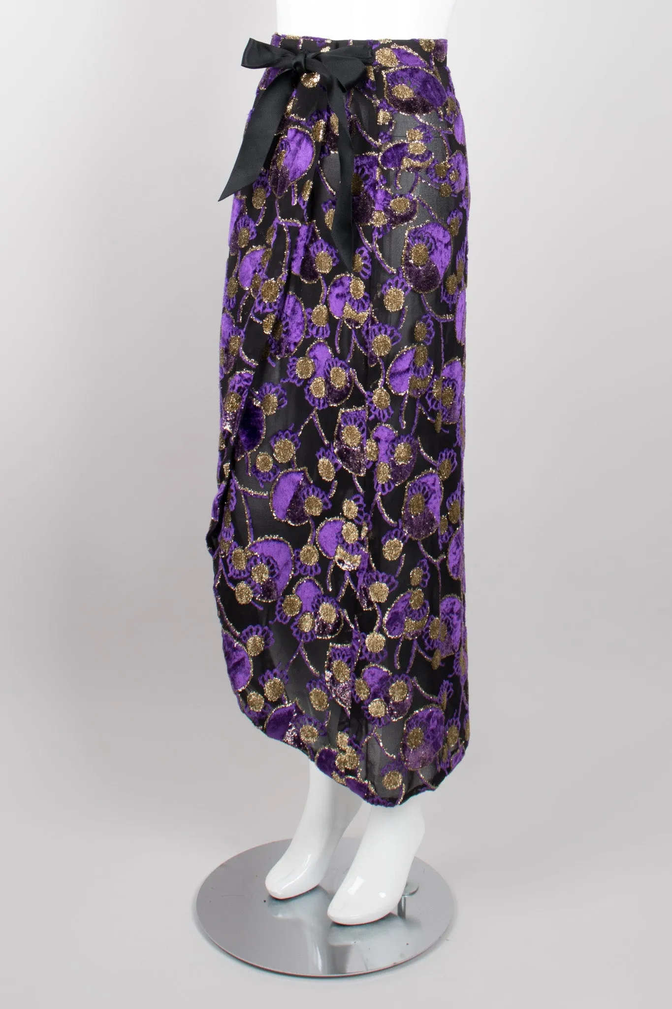 Sheer Lamé Velvet Top & Skirt Set