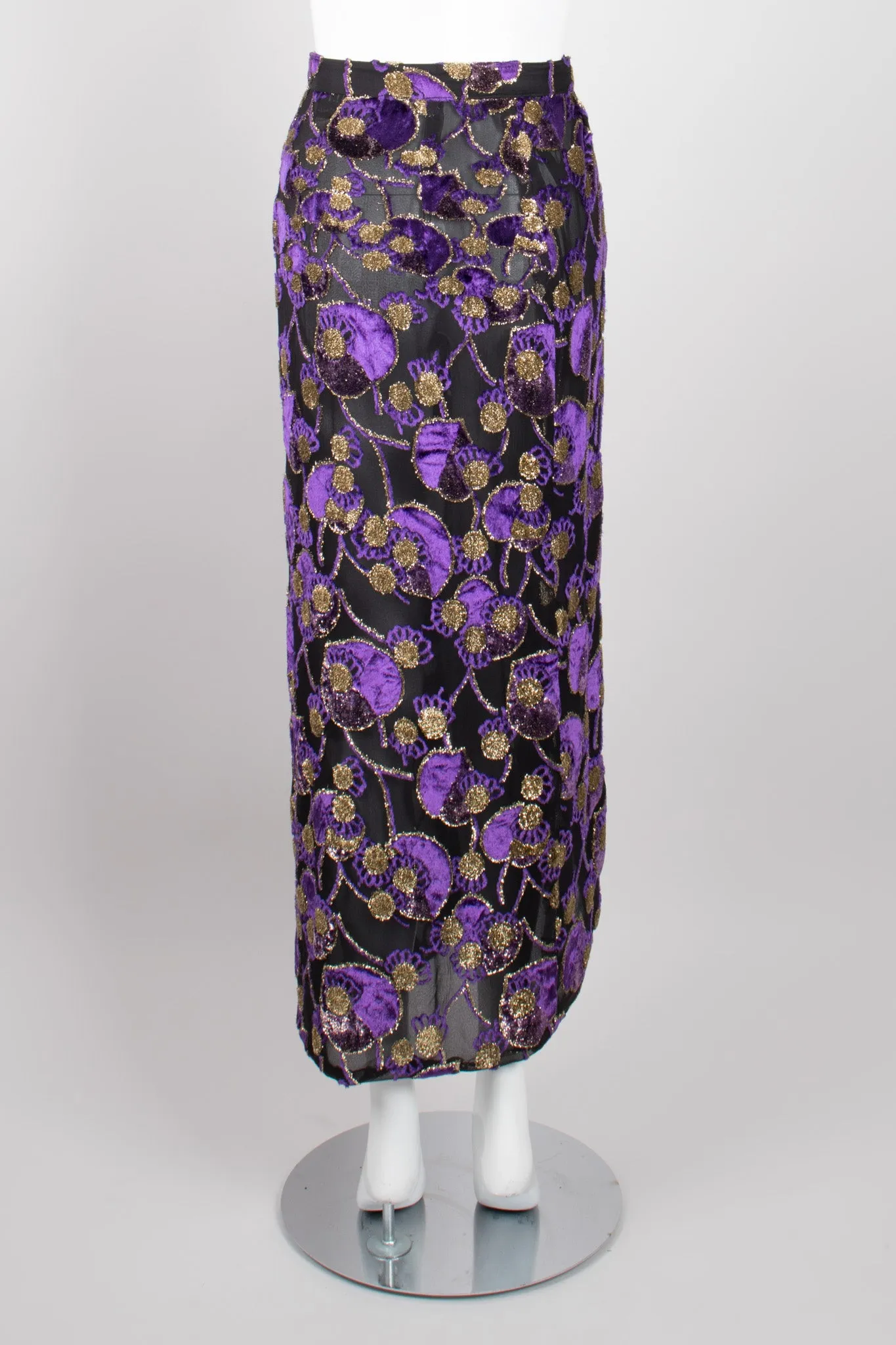 Sheer Lamé Velvet Top & Skirt Set