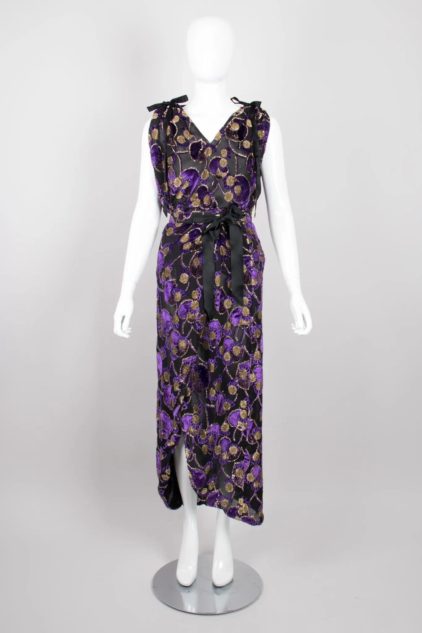Sheer Lamé Velvet Top & Skirt Set